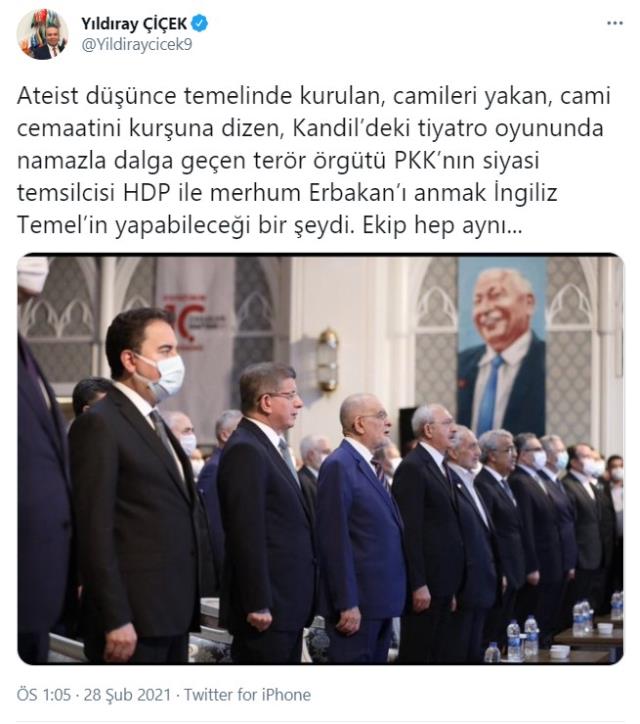 Bahçeli'nin danışmanından Erbakan anmasına sert tepki: HDP ile Erbakan'ı anmak İngiliz Temel'in yapabileceği bir şeydi