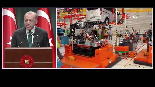 Cumhurbaşkanı Erdoğan: 'Geleceğin otomotiv sanayisinde elektrikli ve bağlantılı ticari araçların en büyük üretim merkezi Türkiye olacaktır'