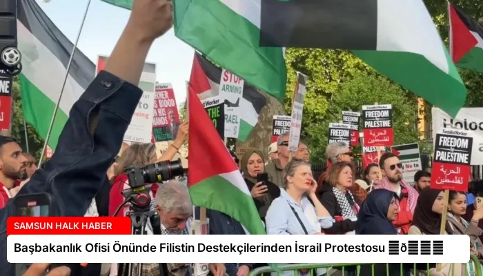 Başbakanlık Ofisi Önünde Filistin Destekçilerinden İsrail Protestosu ⏬👇