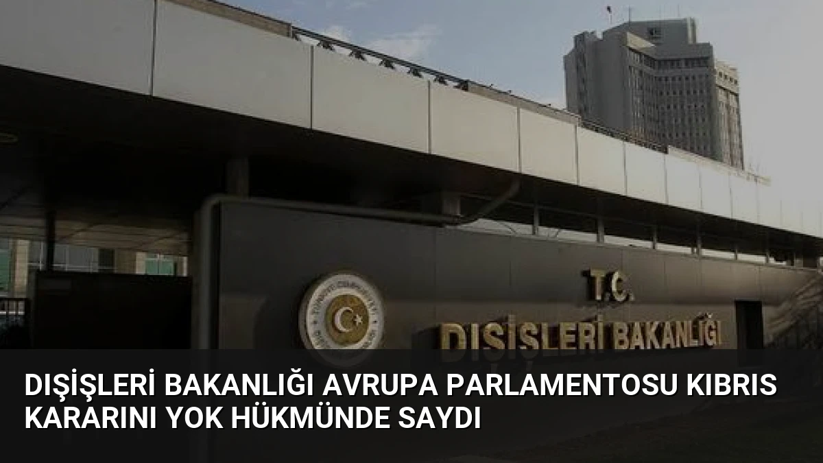 Dışişleri Bakanlığı Avrupa Parlamentosu Kıbrıs Kararını Yok Hükmünde Saydı
