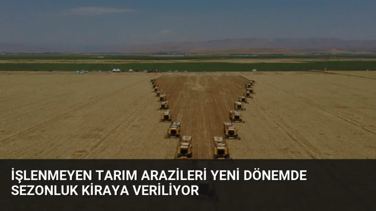 İşlenmeyen Tarım Arazileri Yeni Dönemde Sezonluk Kiraya Veriliyor